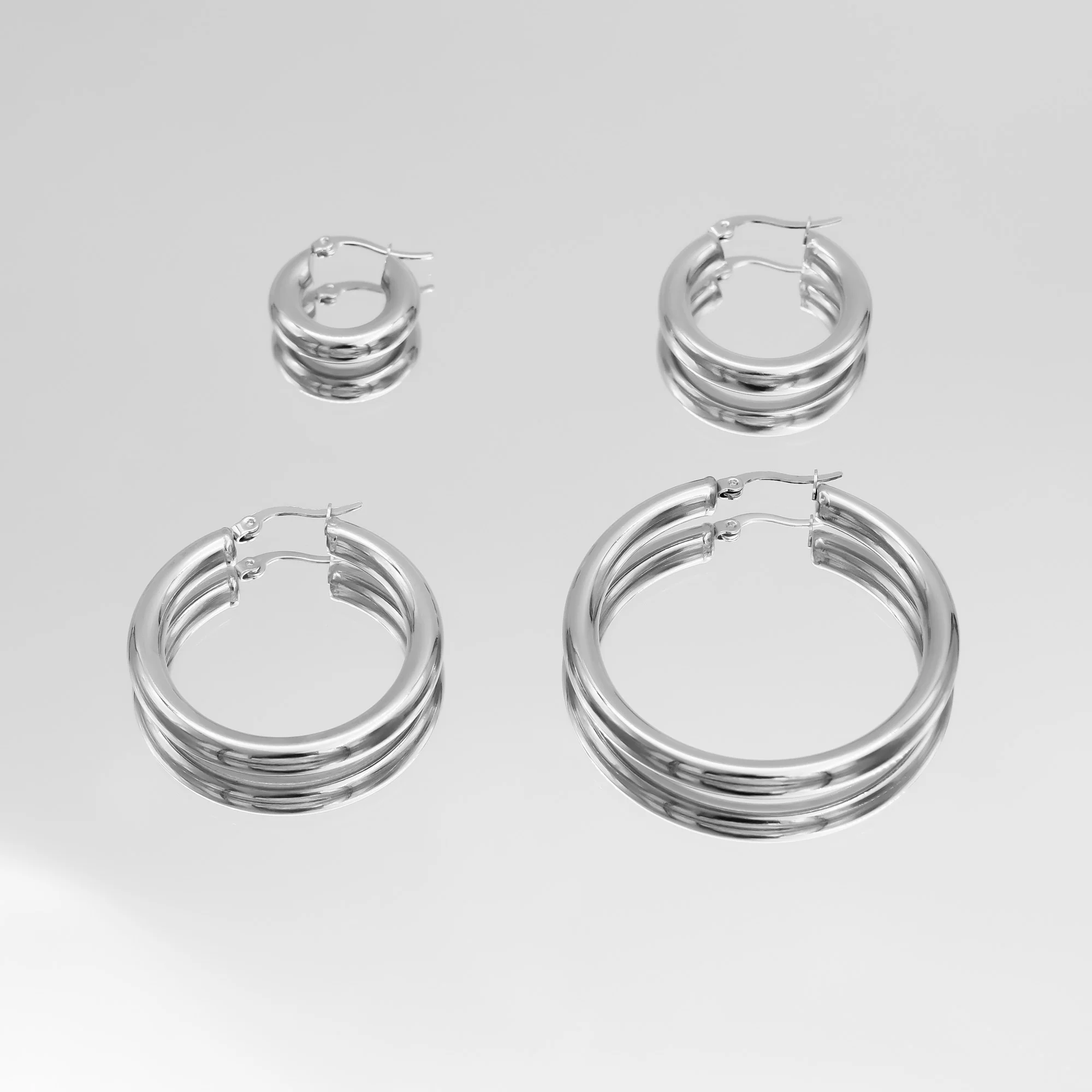 Classic Silver Filled Hoops - Image 4