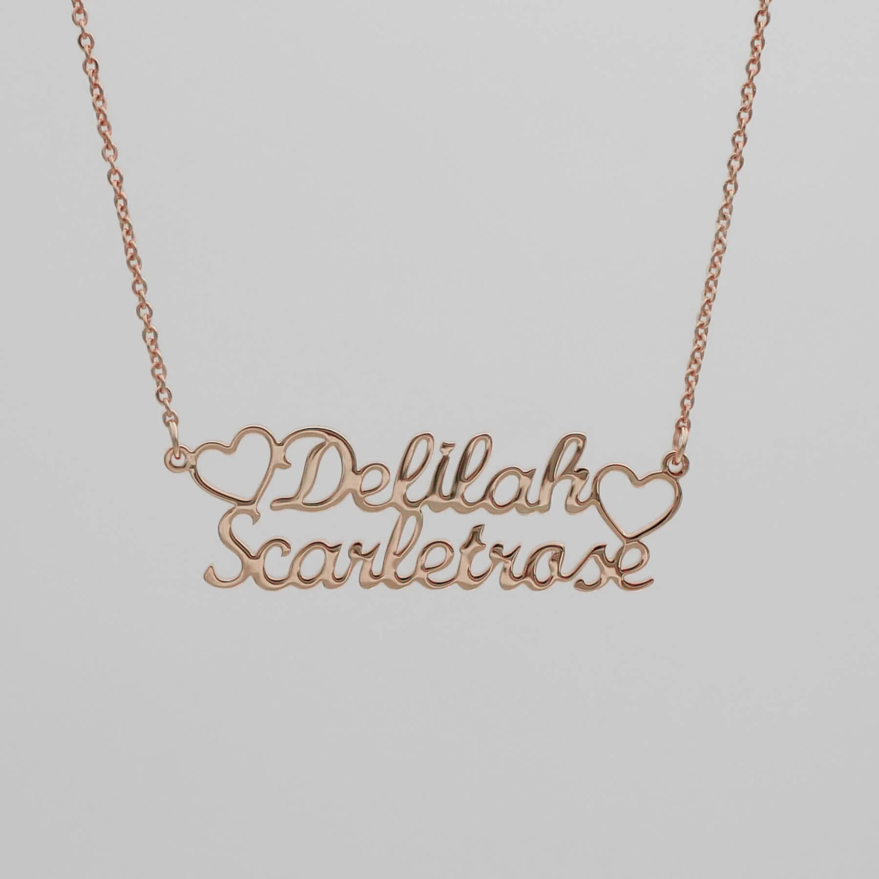 Double Name Heart Necklace - Image 11