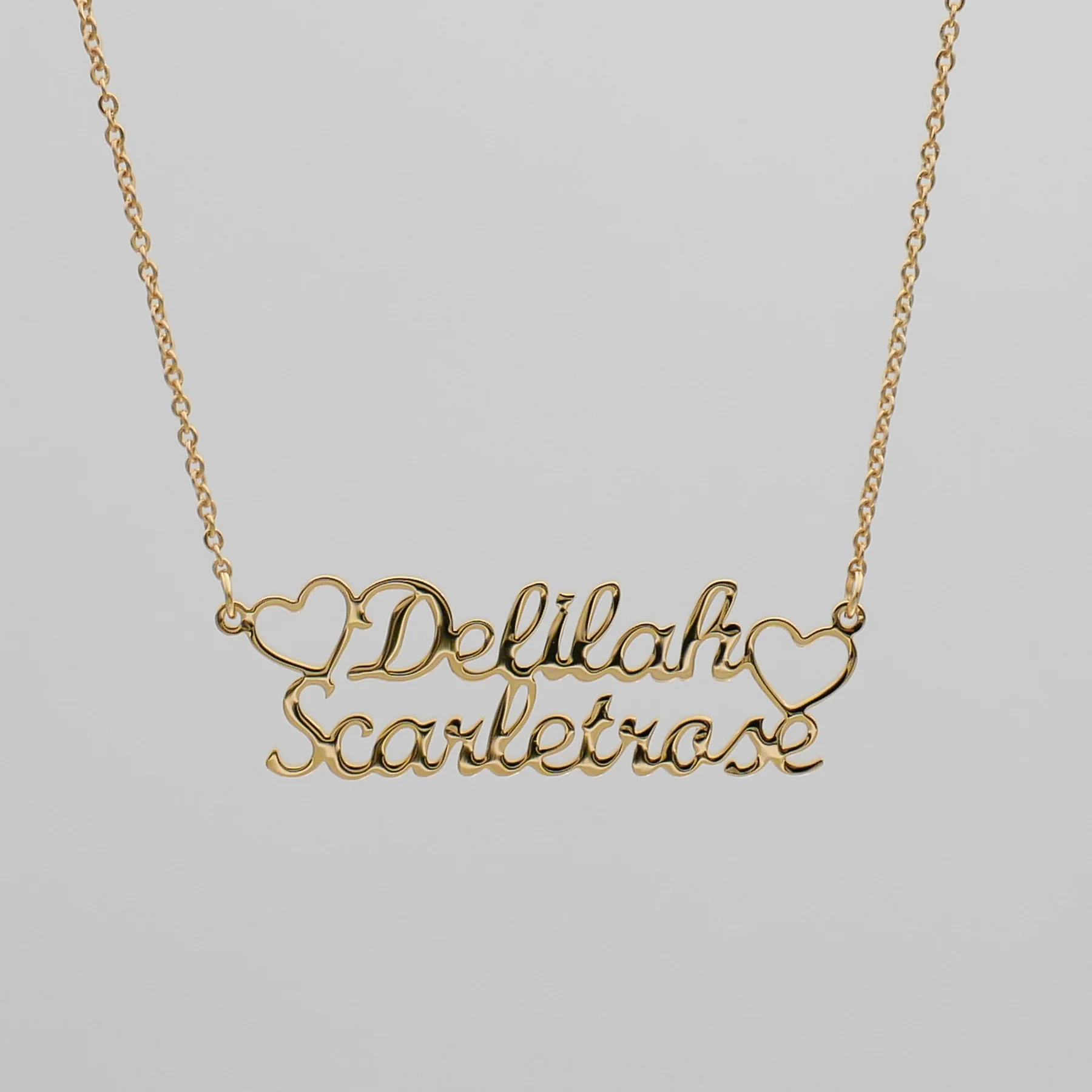 Double Name Heart Necklace - Image 3