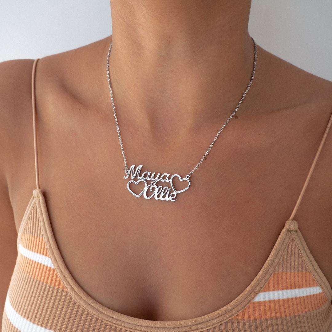 Double Name Heart Necklace - Image 4