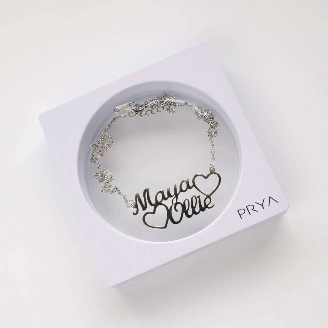 Double Name Heart Necklace - Image 5