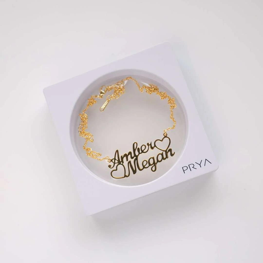 Double Name Heart Necklace - Image 7