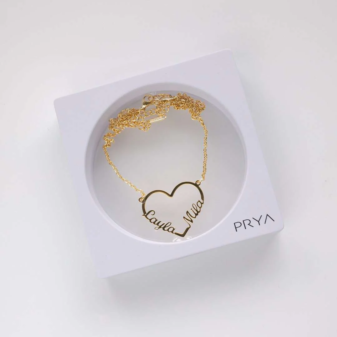 Heart Double Name Necklace - Image 5