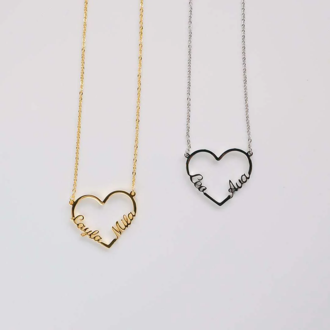 Heart Double Name Necklace - Image 6