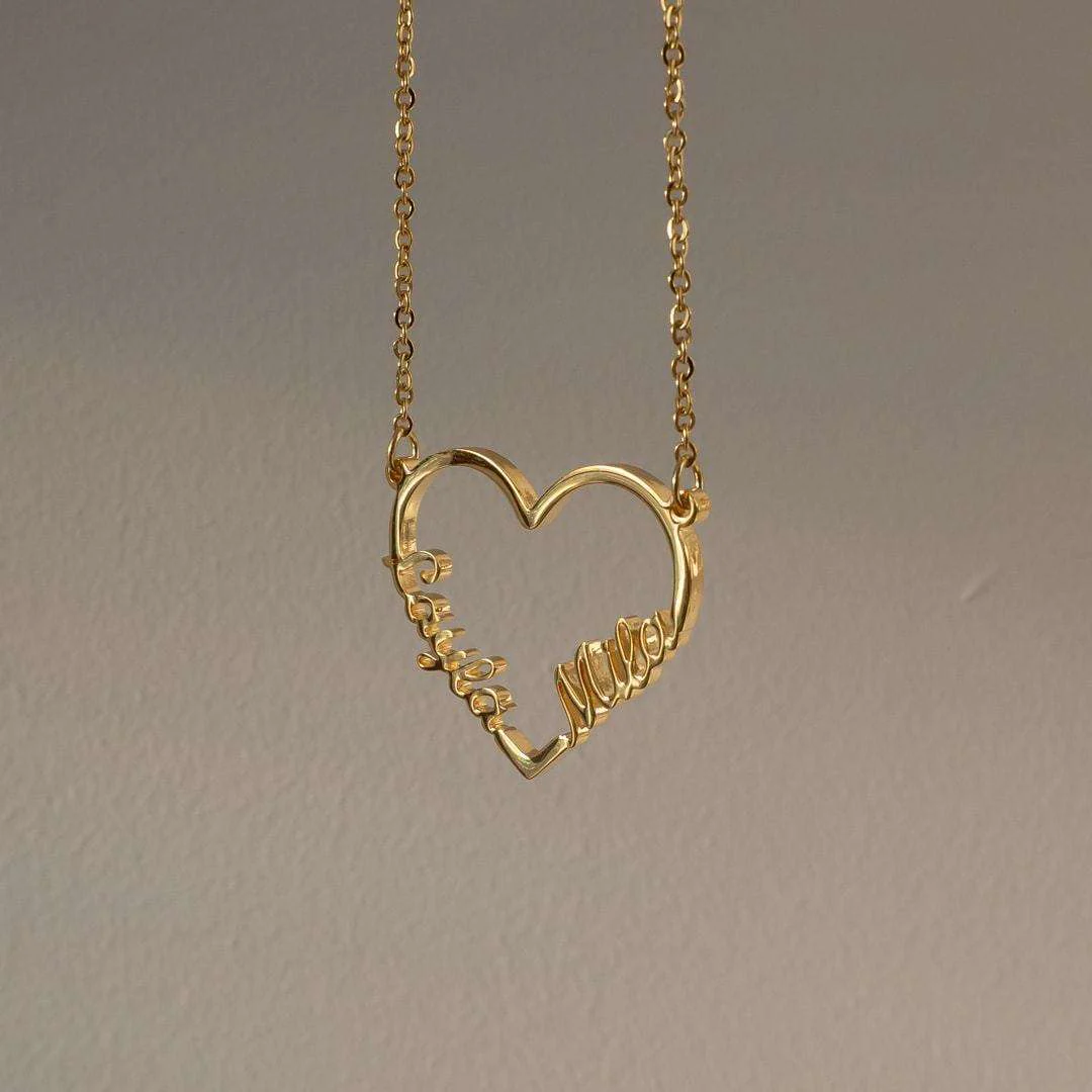 Heart Double Name Necklace - Image 7