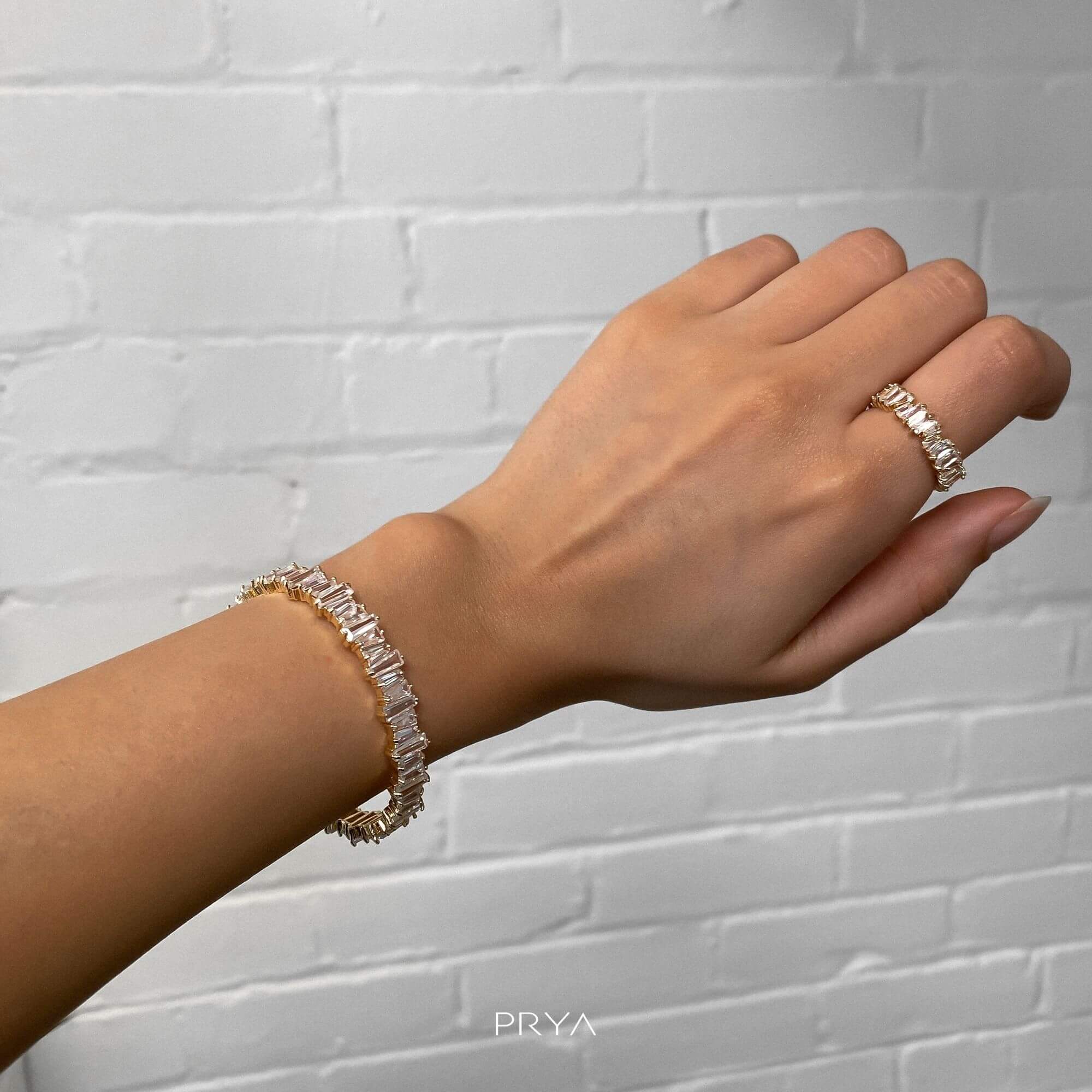 Jada Baguette CZ Bracelet Thick | Gold - Image 4