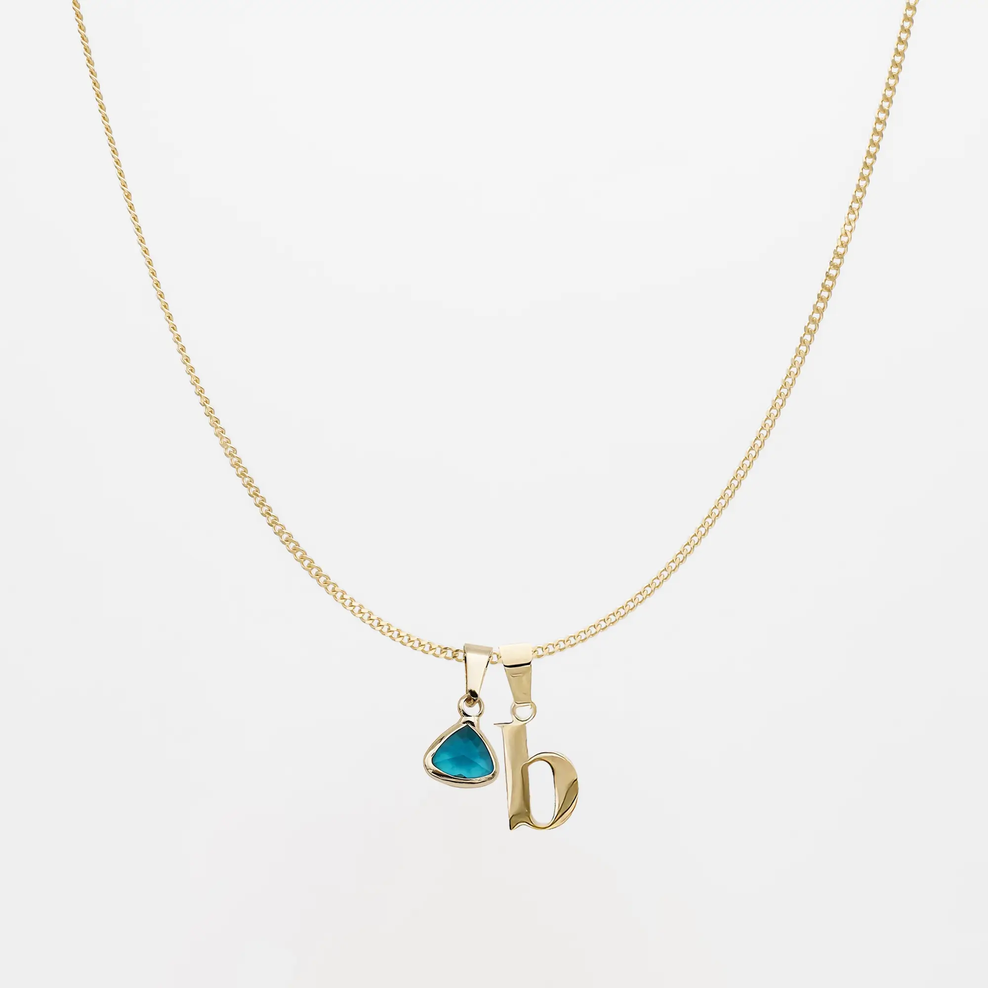 Kayla Lowercase Mini Initial & Birthstone Necklace - Image 10