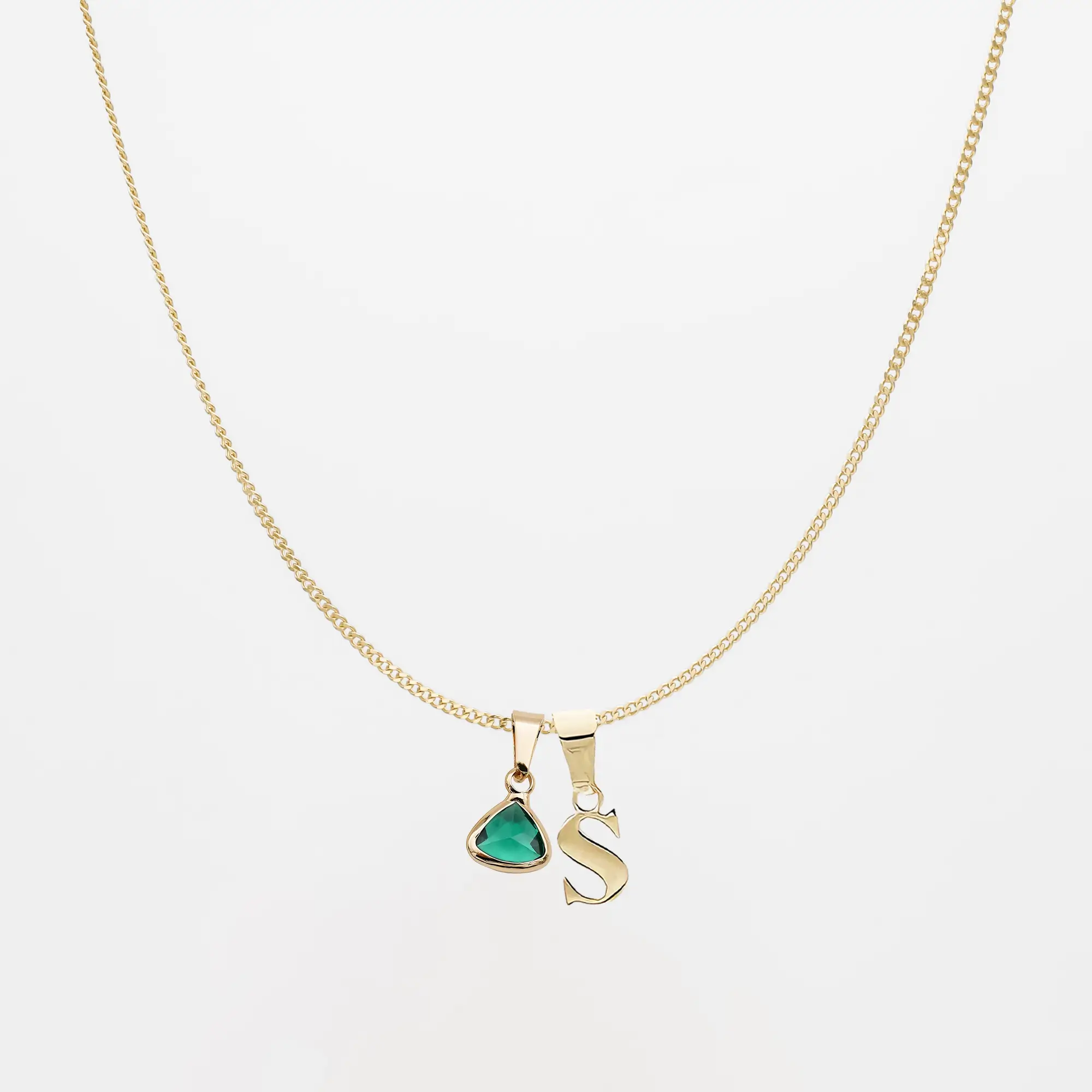 Kayla Lowercase Mini Initial & Birthstone Necklace - Image 8