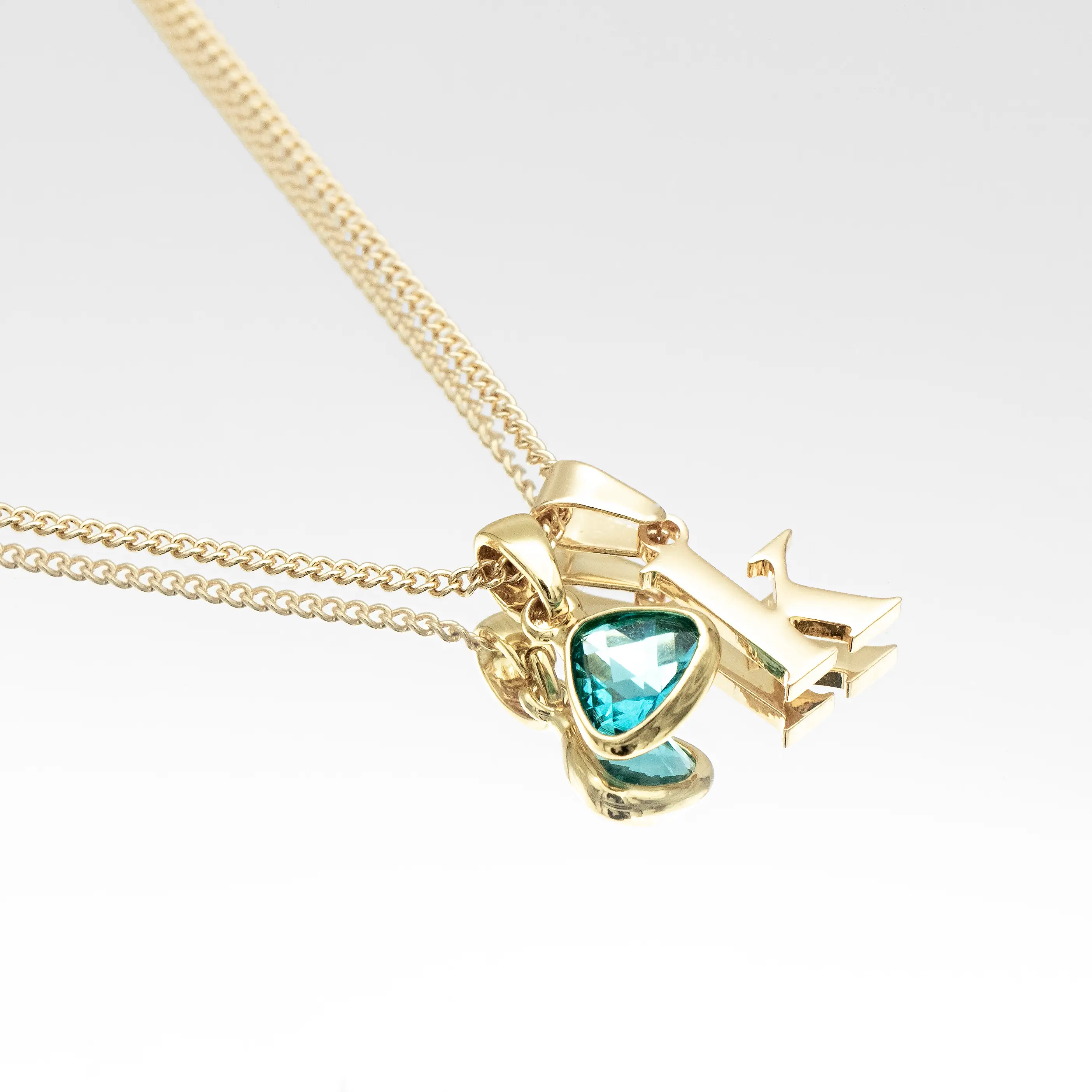 Kayla Lowercase Mini Initial & Birthstone Necklace - Image 9