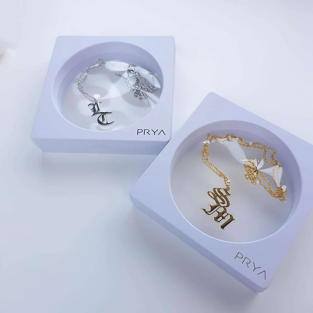 Old English Double Initial Necklace - Image 7