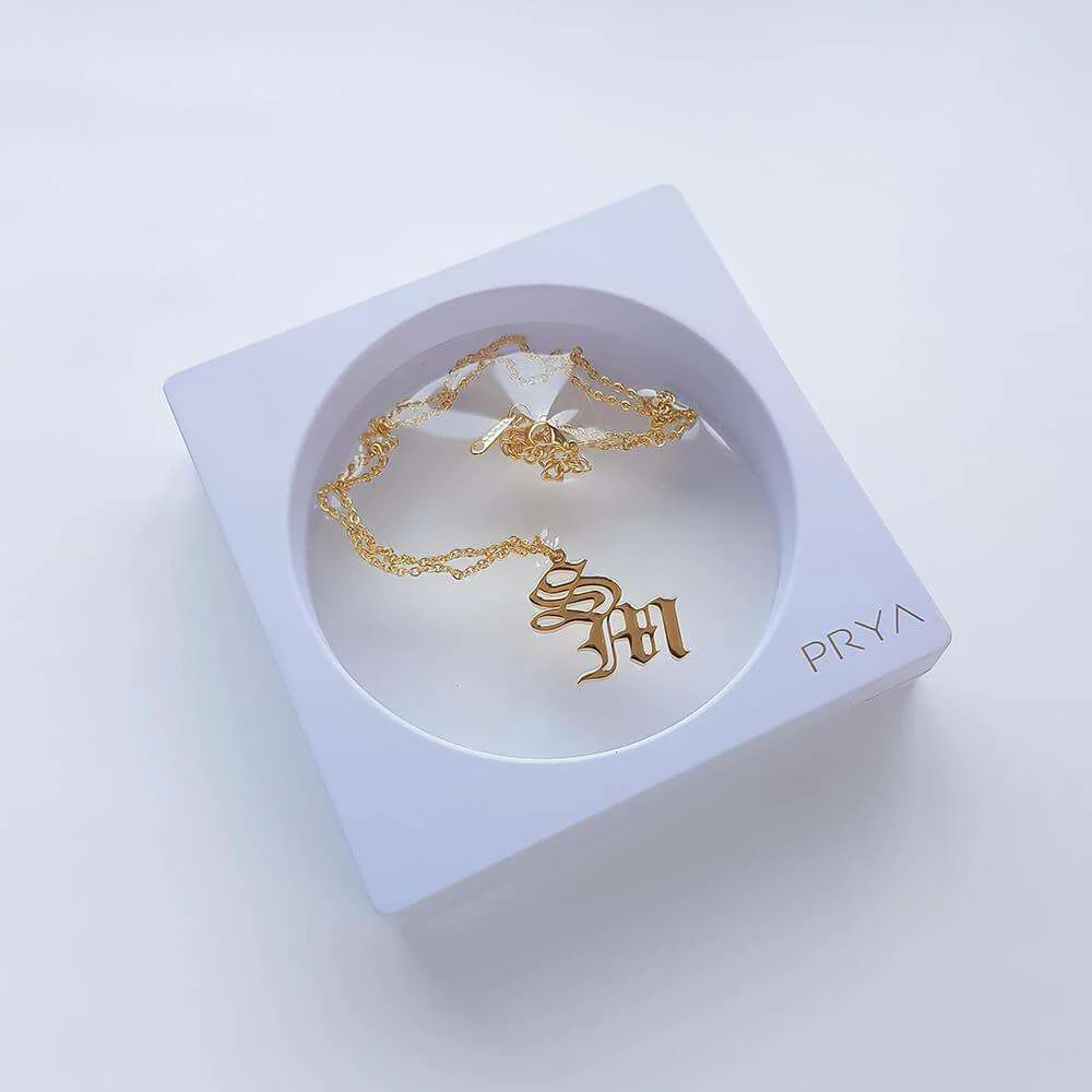 Old English Double Initial Necklace - Image 9