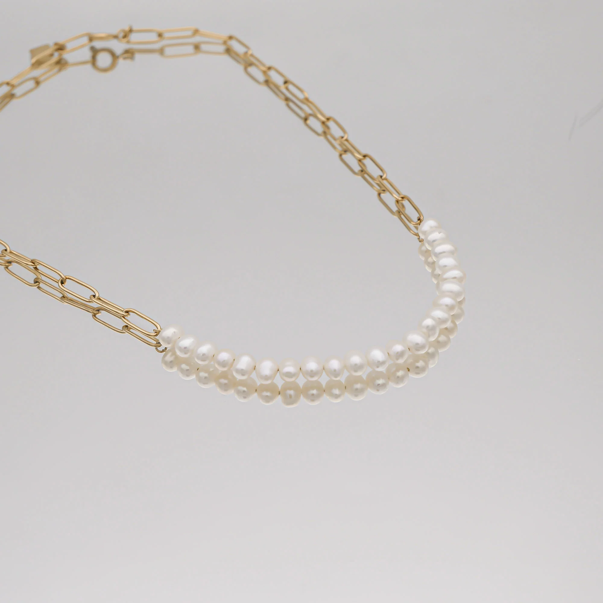 Camila Pearl Paperclip Necklace - Image 3