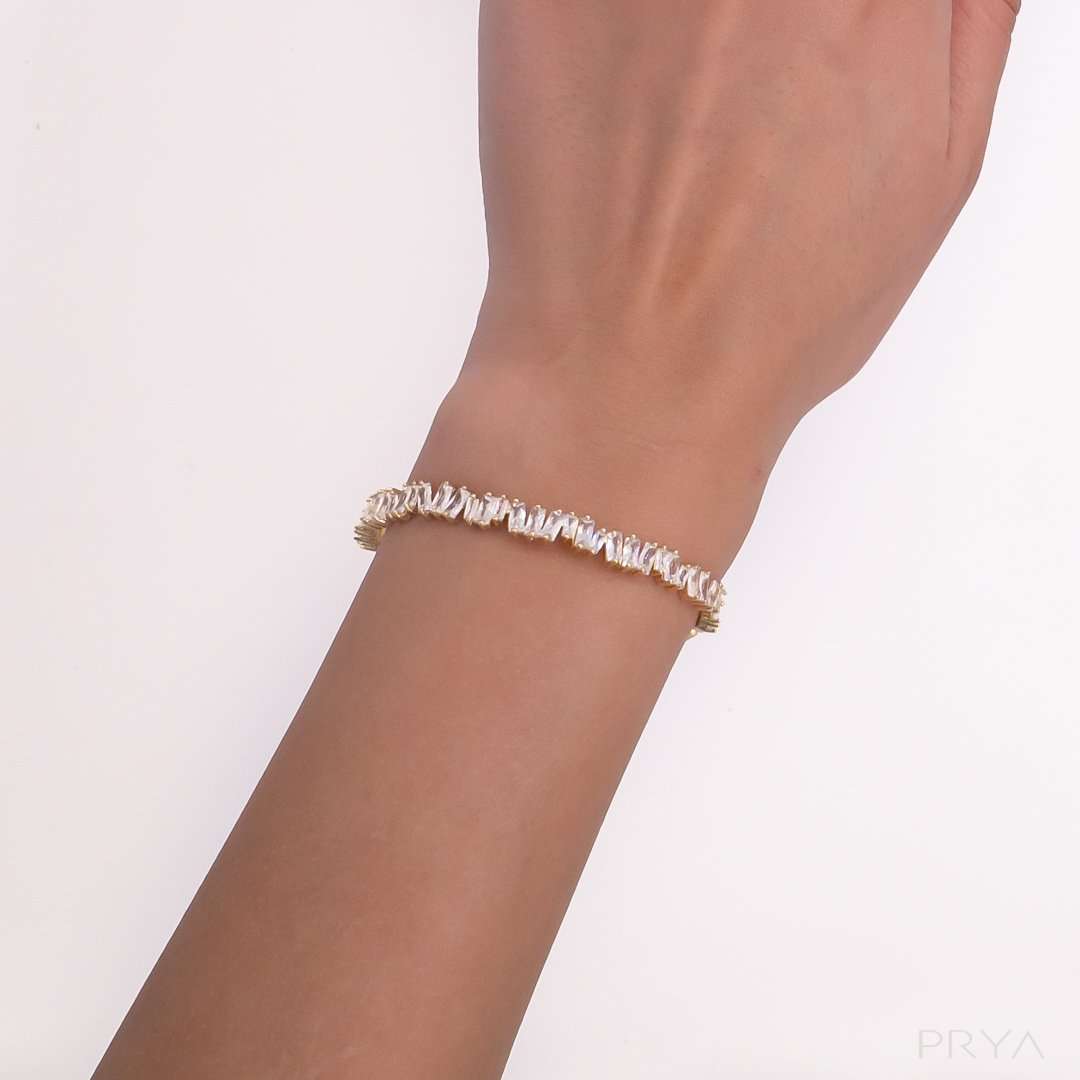 Jada Baguette CZ Bracelet Thin | Gold - Image 3
