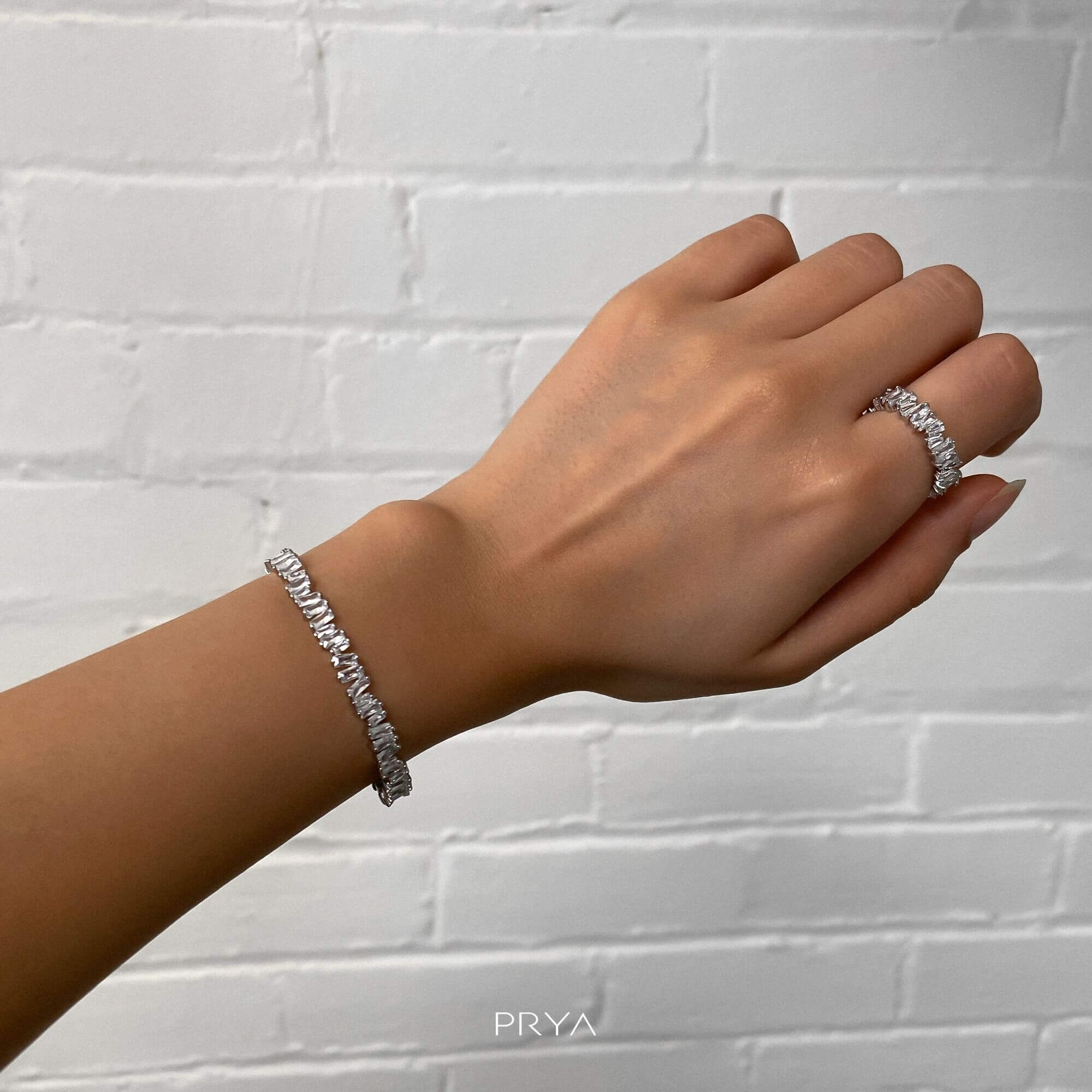 Jada Baguette CZ Bracelet Thin | Silver - Image 4